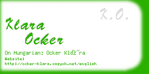 klara ocker business card